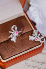 Load image into Gallery viewer, LUOWEND 18K White Gold Natural Pink Diamond Ring for Women