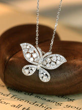 Load image into Gallery viewer, LUOWEND 18K White Gold Natural Diamond Pendant Necklace for Women