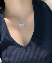 Load image into Gallery viewer, LUOWEND 18K White Gold Natural Diamond Pendant Necklace for Women