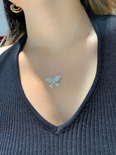 Load image into Gallery viewer, LUOWEND 18K White Gold Natural Diamond Pendant Necklace for Women