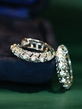 Load image into Gallery viewer, LUOWEND 18K White/Yellow Gold Fine Jewelry Real Natural Diamond Earrings for Women