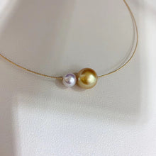 Load image into Gallery viewer, LUOWEND 18K Yellow Gold Natural Pearl Necklace for Women