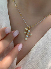 Load image into Gallery viewer, LUOWEND 18K White or Yellow Gold Real Natural Diamond Necklace for Women