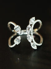 Load image into Gallery viewer, LUOWEND 18K White/Yellow Gold Fine Jewelry Real Natural Diamond Ring for Women