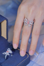 Load image into Gallery viewer, LUOWEND 18K White Gold Natural Pink Diamond Ring for Women