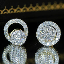 Load image into Gallery viewer, LUOWEND 18K Yellow Gold Natural Diamond Stud Earrings for Women
