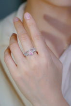 Load image into Gallery viewer, LUOWEND 18K White Gold Natural Pink Diamond Ring for Women
