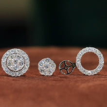 Load image into Gallery viewer, LUOWEND 18K Yellow Gold Natural Diamond Stud Earrings for Women