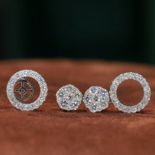 Load image into Gallery viewer, LUOWEND 18K Yellow Gold Natural Diamond Stud Earrings for Women
