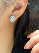 Load image into Gallery viewer, LUOWEND 18K Yellow Gold Natural Diamond Stud Earrings for Women