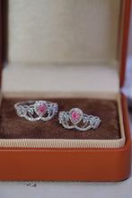 Load image into Gallery viewer, LUOWEND 18K White Gold Natural Pink Diamond Ring for Women