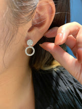 Load image into Gallery viewer, LUOWEND 18K Yellow Gold Natural Diamond Stud Earrings for Women