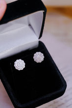 Load image into Gallery viewer, LUOWEND 18K White Gold Natural Diamond Stud Earrings for Women