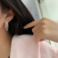 Load image into Gallery viewer, LUOWEND 18K White Gold Real Natural Diamond Drop Earrings for Women