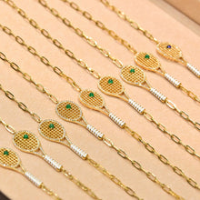 Load image into Gallery viewer, LUOWEND 18K Yellow Gold Natural Emerald Bracelet for Women