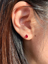 Load image into Gallery viewer, LUOWEND 18K Yellow Gold Real Natural Ruby Earrings for Women