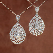 Load image into Gallery viewer, LUOWEND 18K White Gold Natural Diamond Necklace for Women