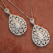 Load image into Gallery viewer, LUOWEND 18K White Gold Natural Diamond Necklace for Women