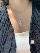 Load image into Gallery viewer, LUOWEND 18K White Gold Natural Diamond Necklace for Women