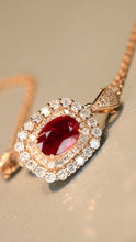 Load image into Gallery viewer, LUOWEND 18K Rose Gold Real Natural Ruby Necklace for Women