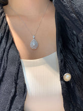 Load image into Gallery viewer, LUOWEND 18K White Gold Natural Diamond Necklace for Women