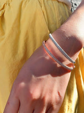 Load image into Gallery viewer, LUOWEND 18K White or Rose Gold Natural Diamond Bangle for Women