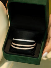 Load image into Gallery viewer, LUOWEND 18K White or Rose Gold Natural Diamond Bangle for Women