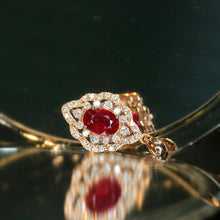 Load image into Gallery viewer, LUOWEND 18K Rose Gold Natural Ruby Necklace for Women