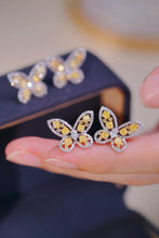 Load image into Gallery viewer, LUOWEND 18K White Gold Natural Diamond Earrings for Women