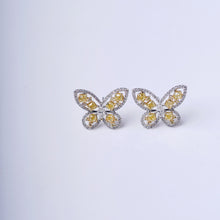 Load image into Gallery viewer, LUOWEND 18K White Gold Natural Diamond Earrings for Women