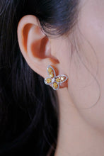 Load image into Gallery viewer, LUOWEND 18K White Gold Natural Diamond Earrings for Women