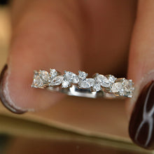 Load image into Gallery viewer, LUOWEND 18K White Gold Real Natural Diamond Ring for Women