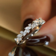 Load image into Gallery viewer, LUOWEND 18K White Gold Real Natural Diamond Ring for Women