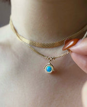 Load image into Gallery viewer, LUOWEND 18K Yellow Gold Natural Crystal Opal Necklace for Women