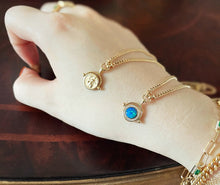 Load image into Gallery viewer, LUOWEND 18K Yellow Gold Natural Crystal Opal Necklace for Women