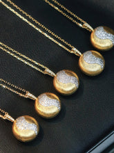 Load image into Gallery viewer, LUOWEND 18K Yellow Gold Natural Diamond Pendant Necklace for Women