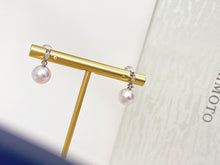 Load image into Gallery viewer, LUOWEND 18K White Gold Real Natural Diamond and Pearl Earrings for Women