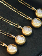 Load image into Gallery viewer, LUOWEND 18K Yellow Gold Natural Diamond Pendant Necklace for Women