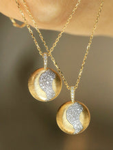 Load image into Gallery viewer, LUOWEND 18K Yellow Gold Natural Diamond Pendant Necklace for Women