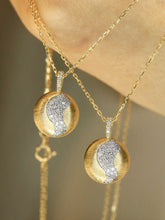 Load image into Gallery viewer, LUOWEND 18K Yellow Gold Natural Diamond Pendant Necklace for Women