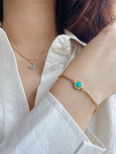 Load image into Gallery viewer, LUOWEND 18K Yellow Gold Natural Opal Bracelet for Women