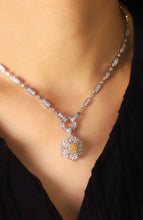 Load image into Gallery viewer, LUOWEND 18K White Gold Real Natural Diamond Necklace for Women