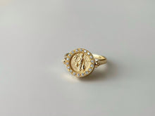 Load image into Gallery viewer, LUOWEND 18K Yellow Gold Natural Opal Ring for Women