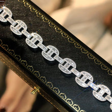 Load image into Gallery viewer, LUOWEND 18K White Gold Real Natural Diamond Bracelet for Women