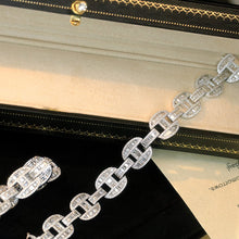 Load image into Gallery viewer, LUOWEND 18K White Gold Real Natural Diamond Bracelet for Women
