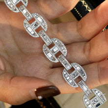 Load image into Gallery viewer, LUOWEND 18K White Gold Real Natural Diamond Bracelet for Women