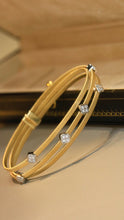 Load image into Gallery viewer, LUOWEND 18K Yellow Gold Real Natural Diamond Bangle for Women
