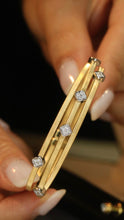 Load image into Gallery viewer, LUOWEND 18K Yellow Gold Real Natural Diamond Bangle for Women