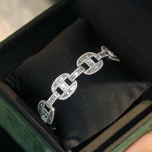 Load image into Gallery viewer, LUOWEND 18K White Gold Real Natural Diamond Bracelet for Women