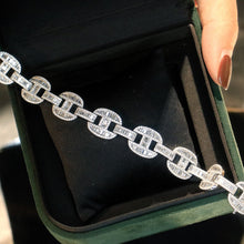 Load image into Gallery viewer, LUOWEND 18K White Gold Real Natural Diamond Bracelet for Women